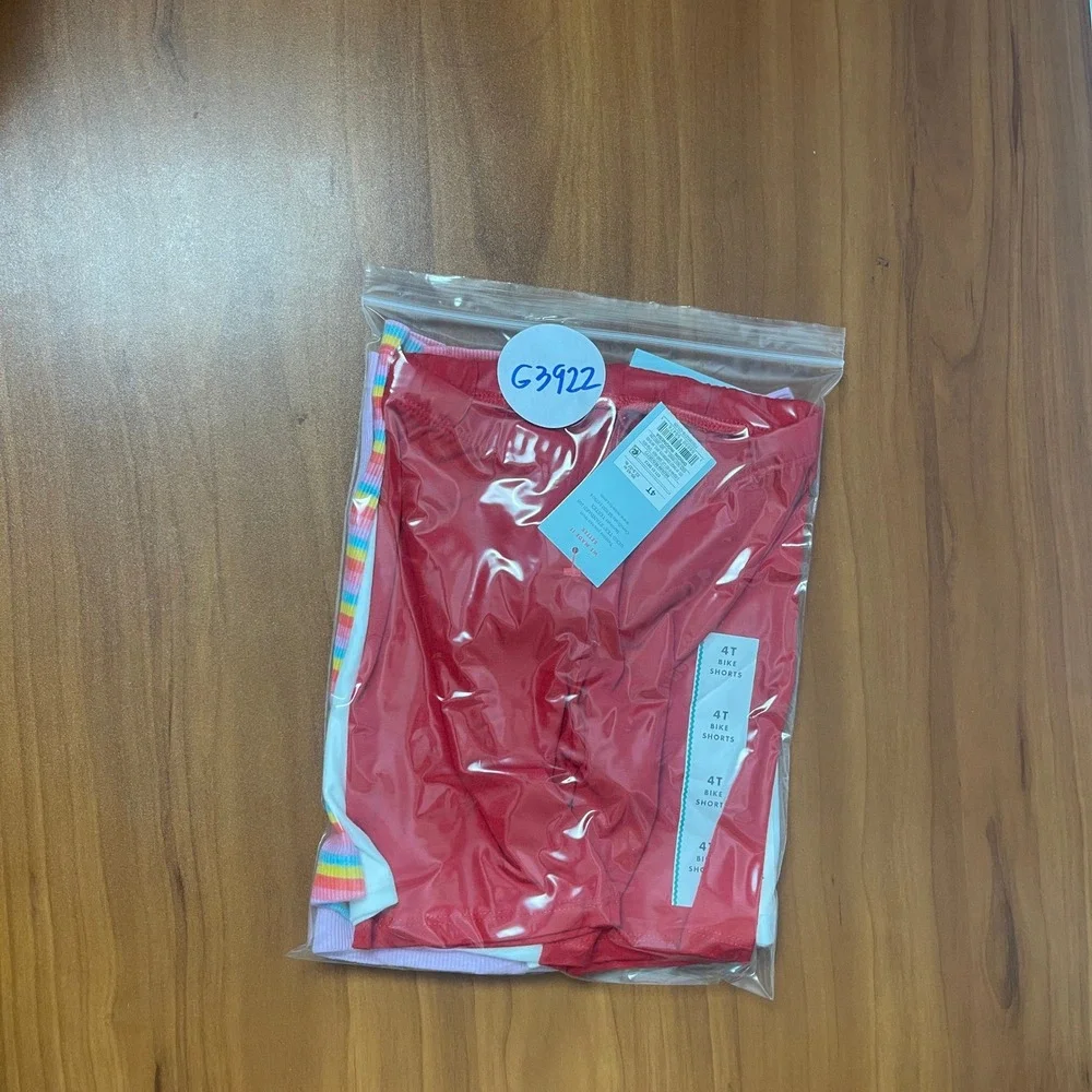 Lot of 4 Cat & Jack Toddler Girls Bike Shorts 4T Red White Lavender Rainbow